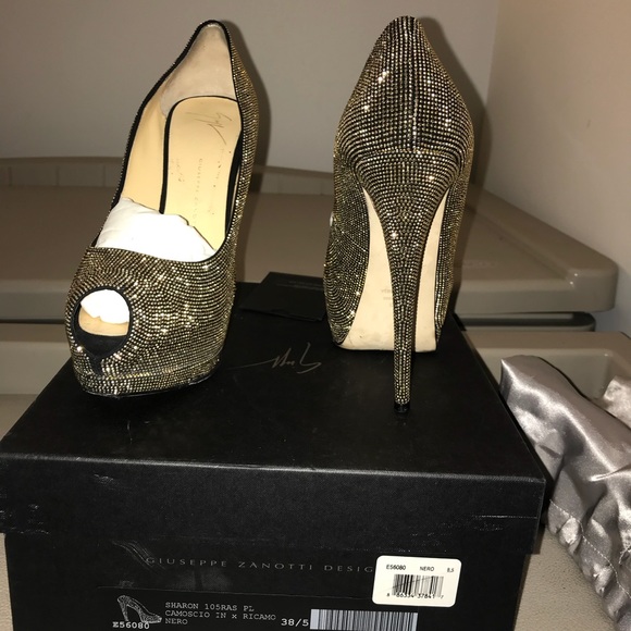 Giuseppe Zanotti Metallic Peep Toe Platform Heel - Picture 4 of 6